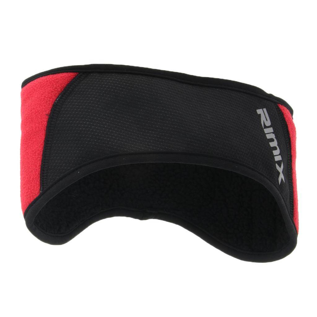 Windproof Sports Winter Earmuffs Stretchy Headband Fleece Ear Warmer Red S