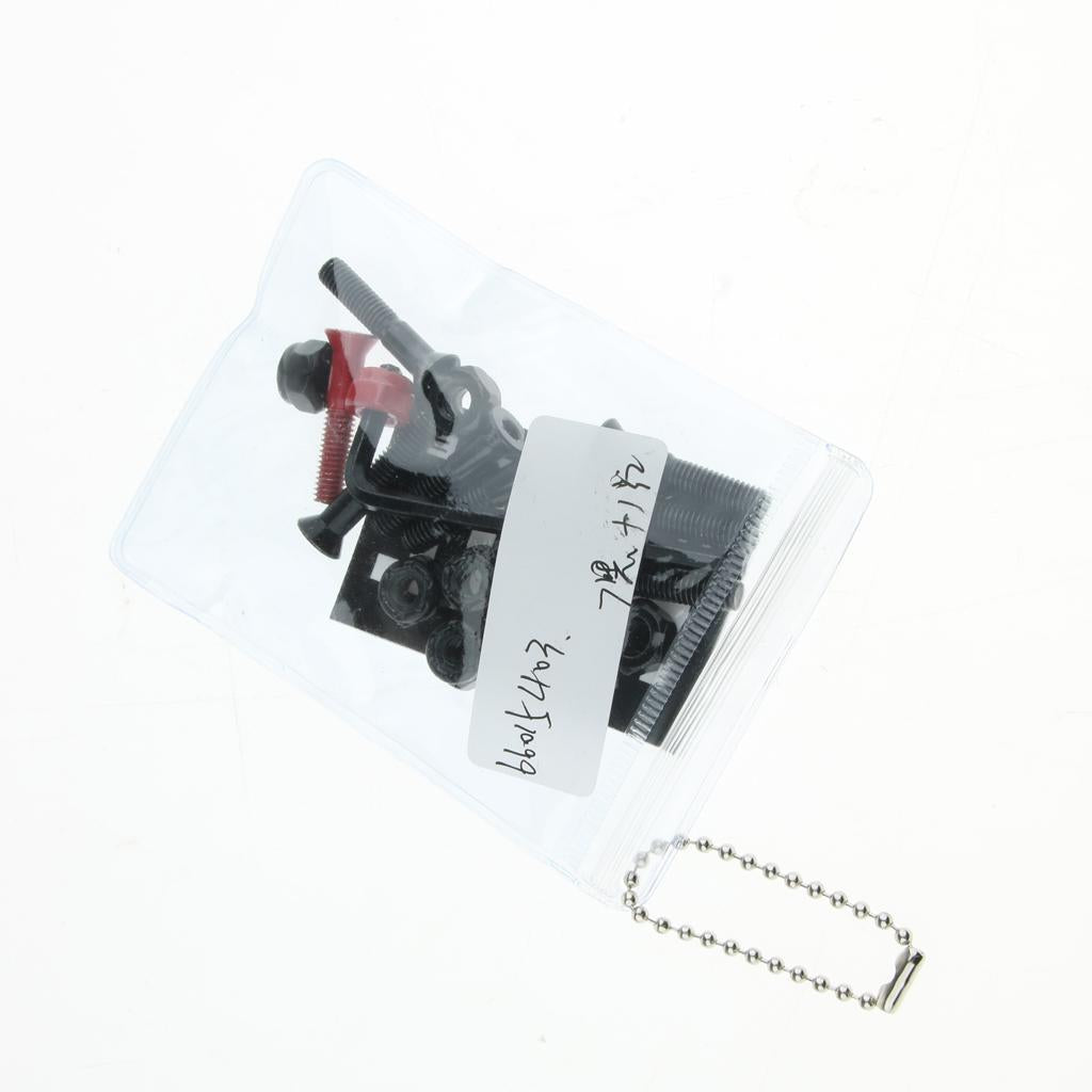 1 Set Skateboard Longboard Hardware with with L wrench 7 Black and 1 Red
