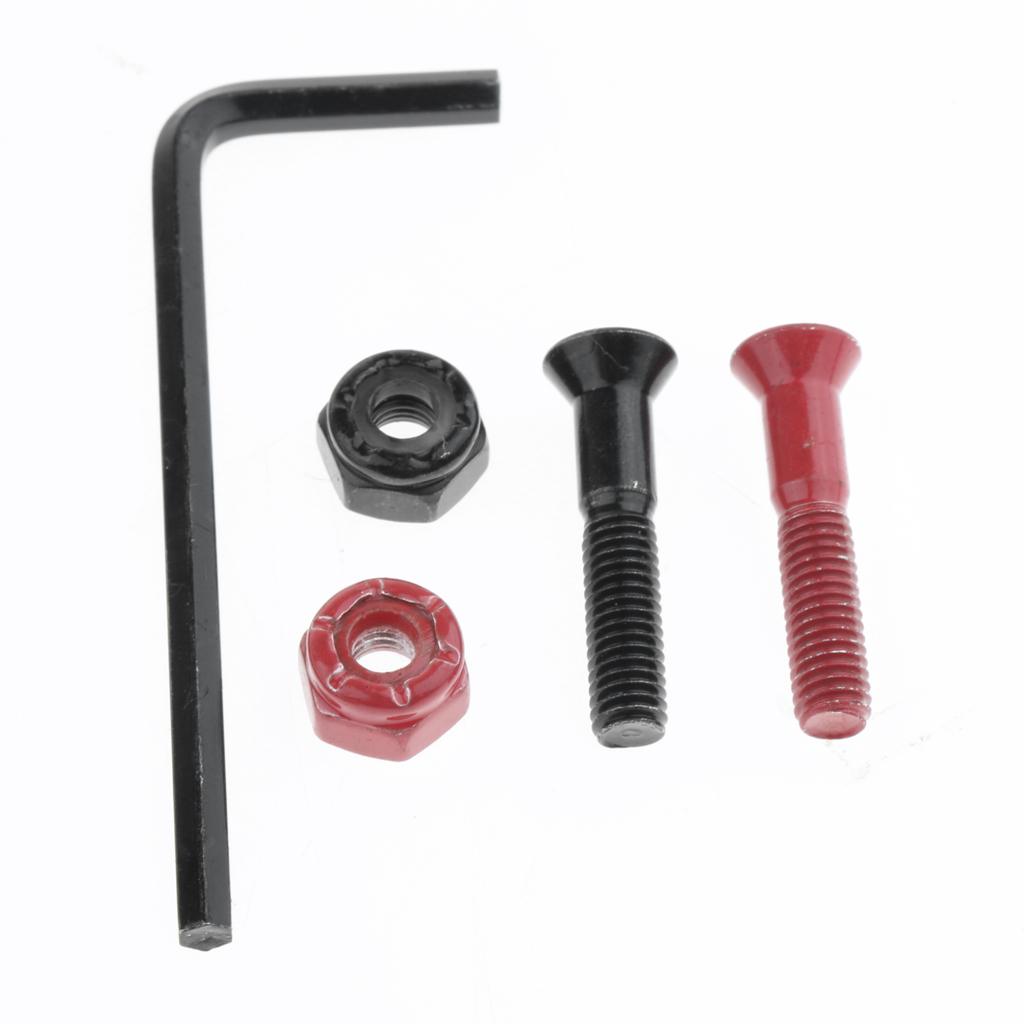 1 Set Skateboard Longboard Hardware with with L wrench 7 Black and 1 Red
