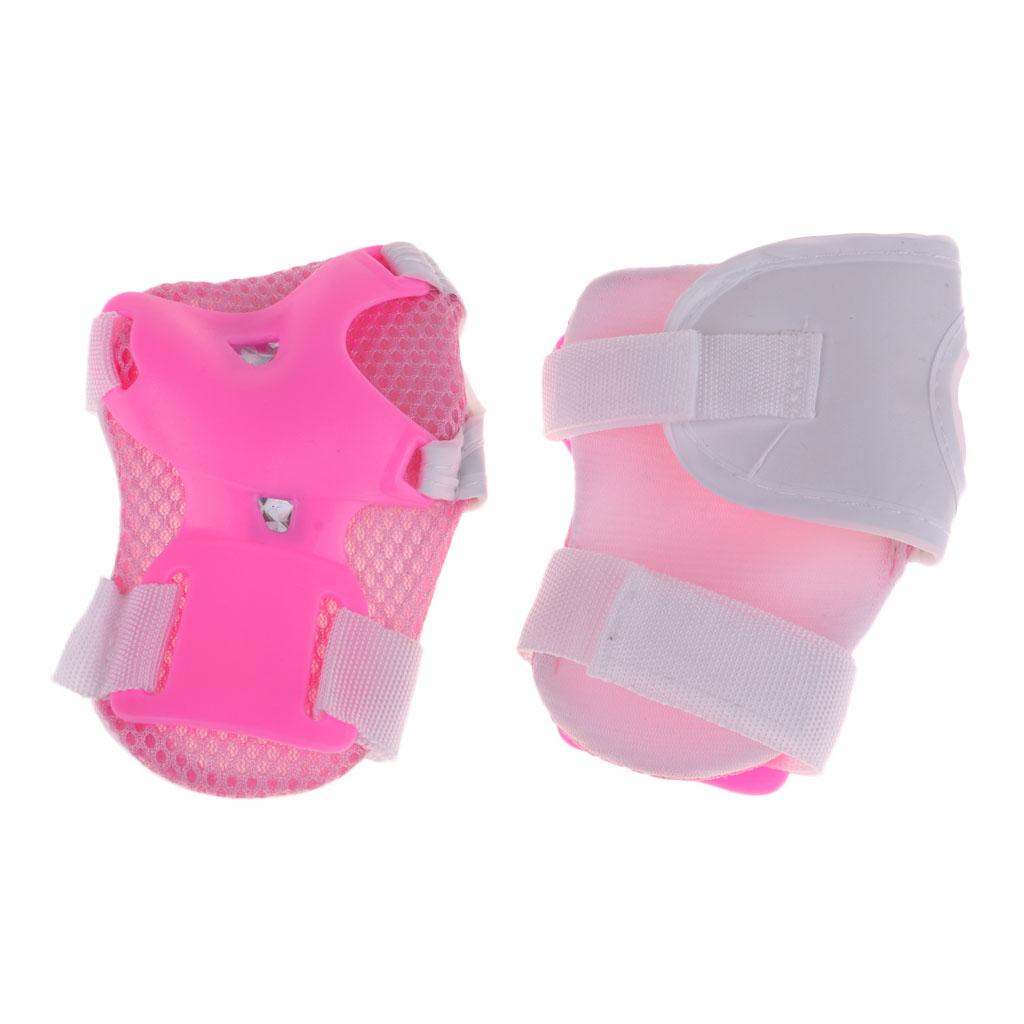 6Pcs Skating Protective Gear Set Bicycle Skateboard Skate Roller Protector Pink