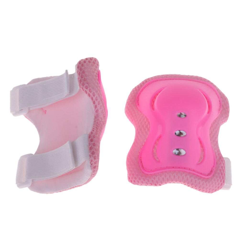 6Pcs Skating Protective Gear Set Bicycle Skateboard Skate Roller Protector Pink