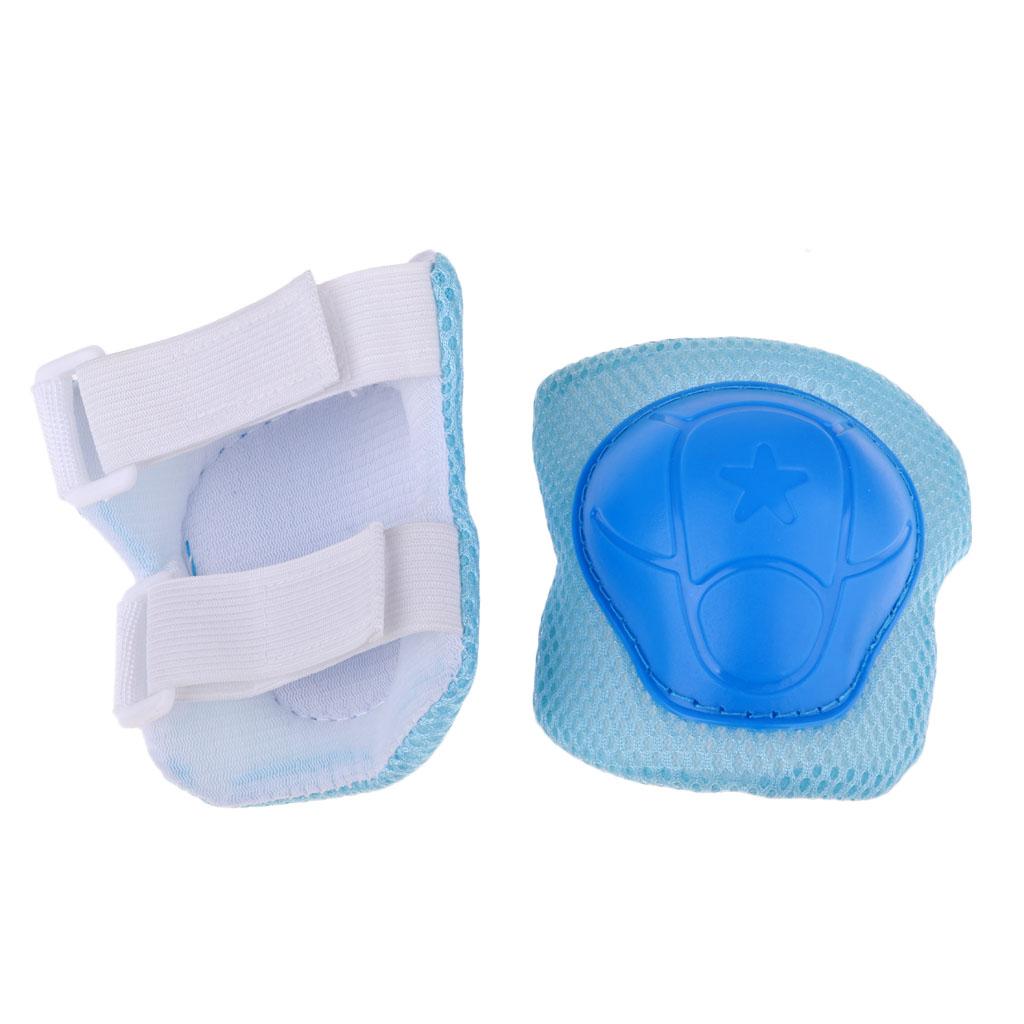 Boys Girls Kids Safety Helmet Knee Elbow and Wrist Pads Set S Blue