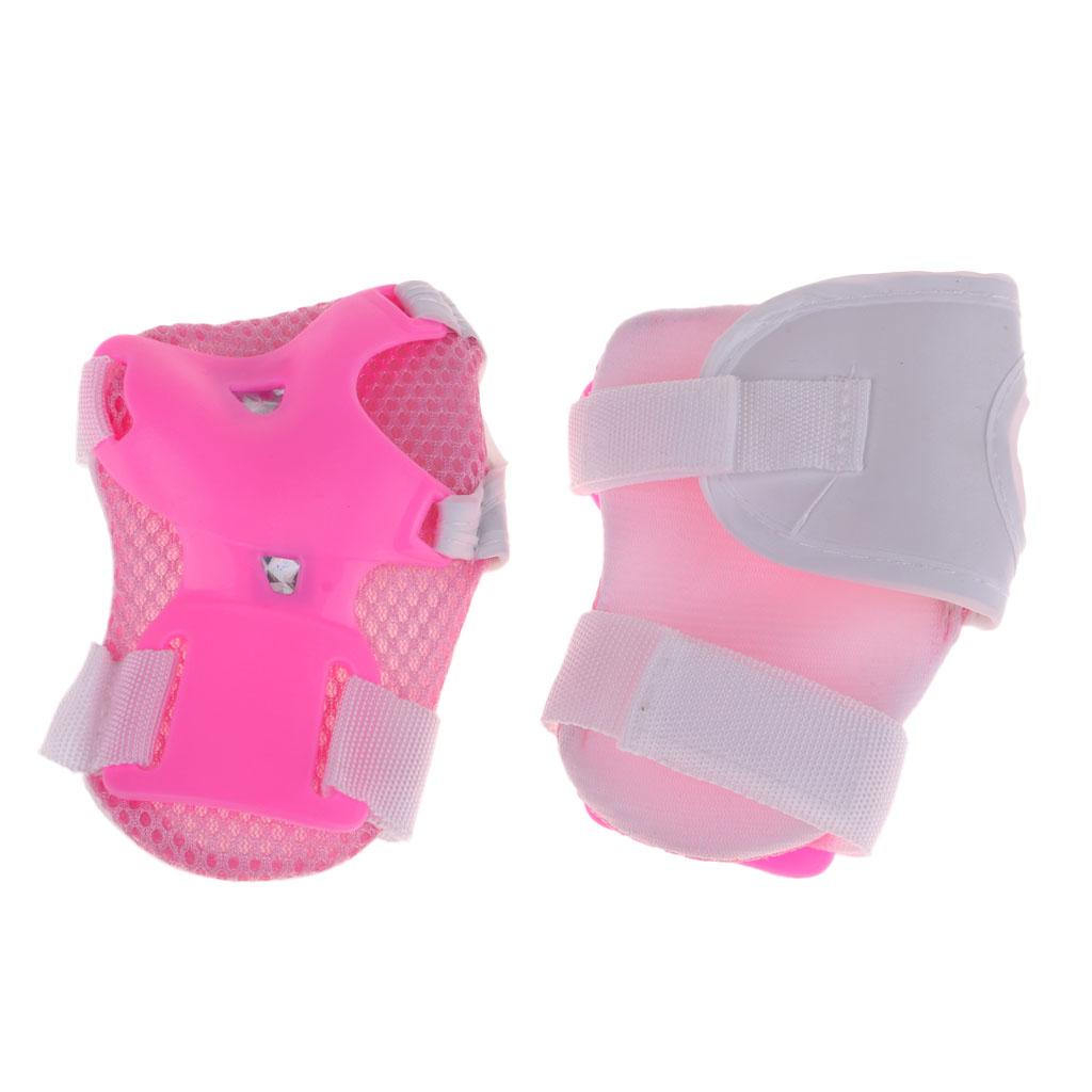 Boys Girls Kids Safety Helmet Knee Elbow and Wrist Pads Set M Pink