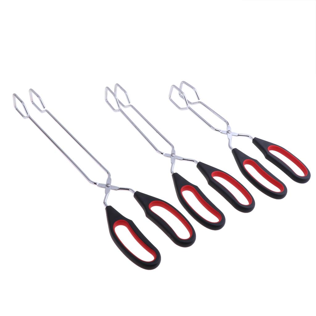  Kitchen Tongs, Non-Stick Stainless Steel BBQ Cooking Grilling Food Tongs 23.5cm