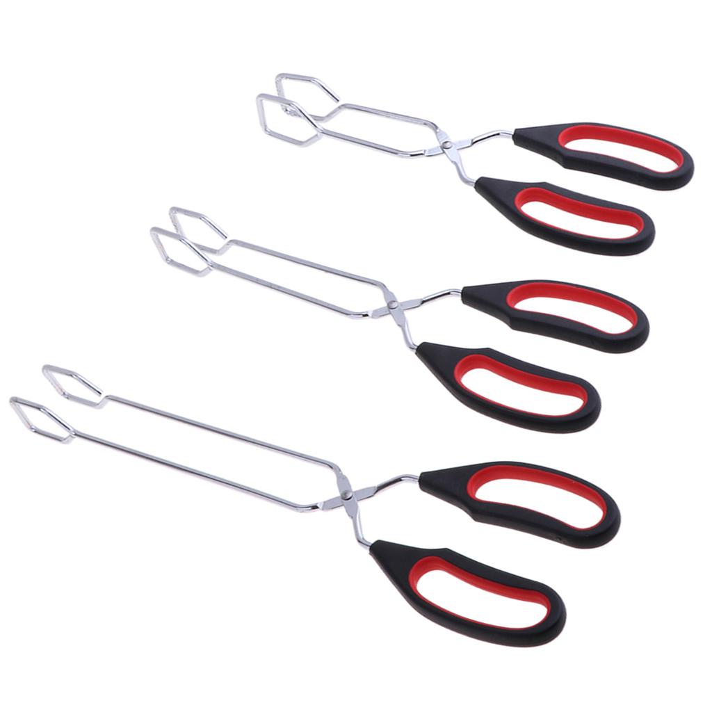  Kitchen Tongs, Non-Stick Stainless Steel BBQ Cooking Grilling Food Tongs 23.5cm