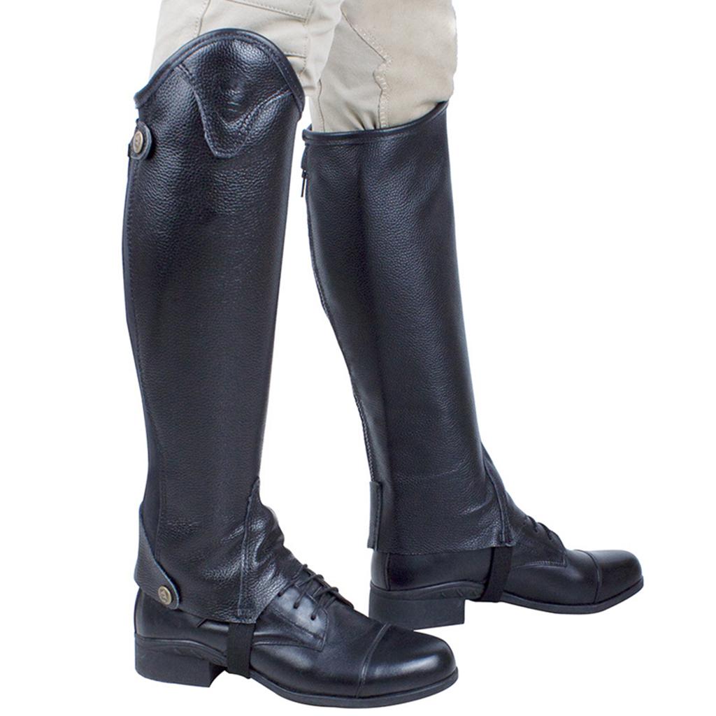 Leather Equestrian Horse Riding Gaiters Half Chaps Leg Cover Protector 4XL