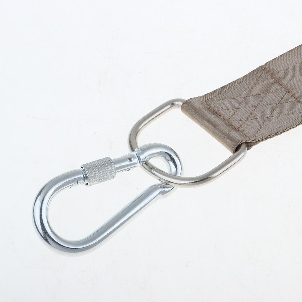 Nylon Hanging Hammock Tree Straps Belt Kit with 2 Carabiner Buckle Rice