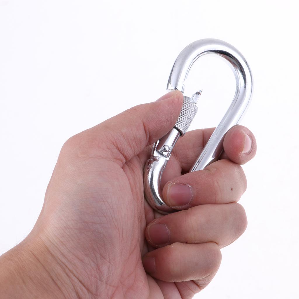 Nylon Hanging Hammock Tree Straps Belt Kit with 2 Carabiner Buckle Rice