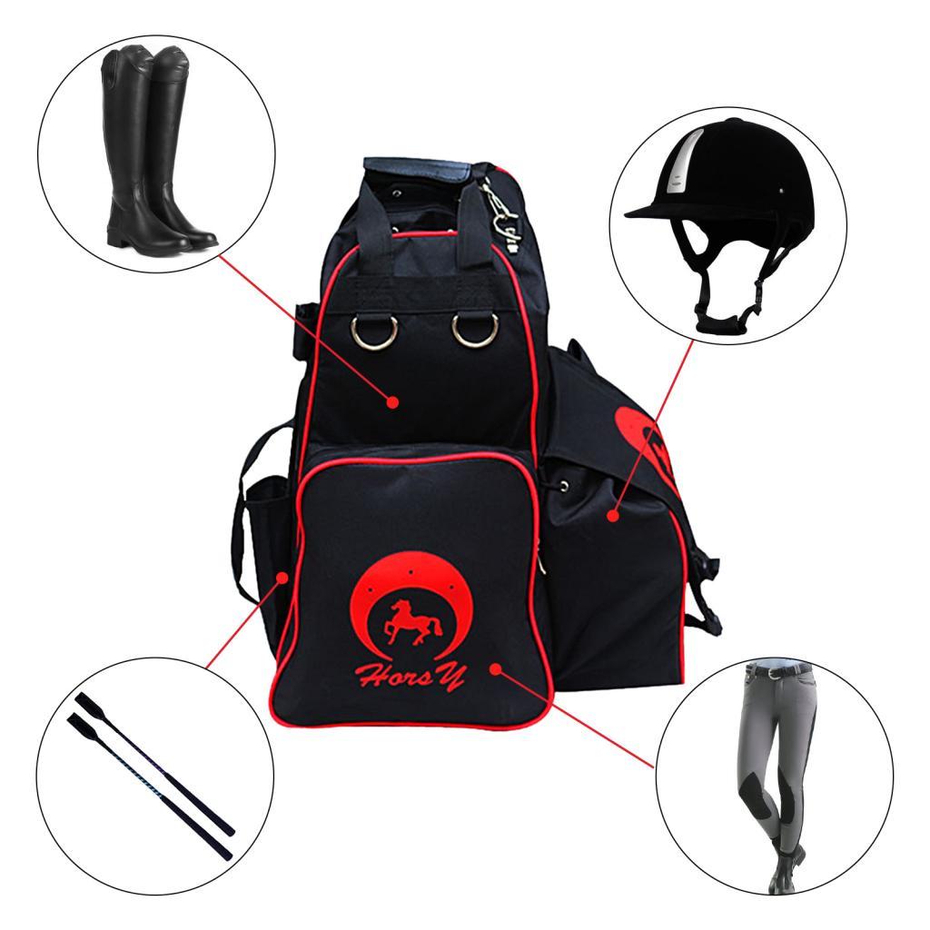 Equestrian Bag Oxford Horse Riding Boots and Helmet Bag Waterproof Backpack