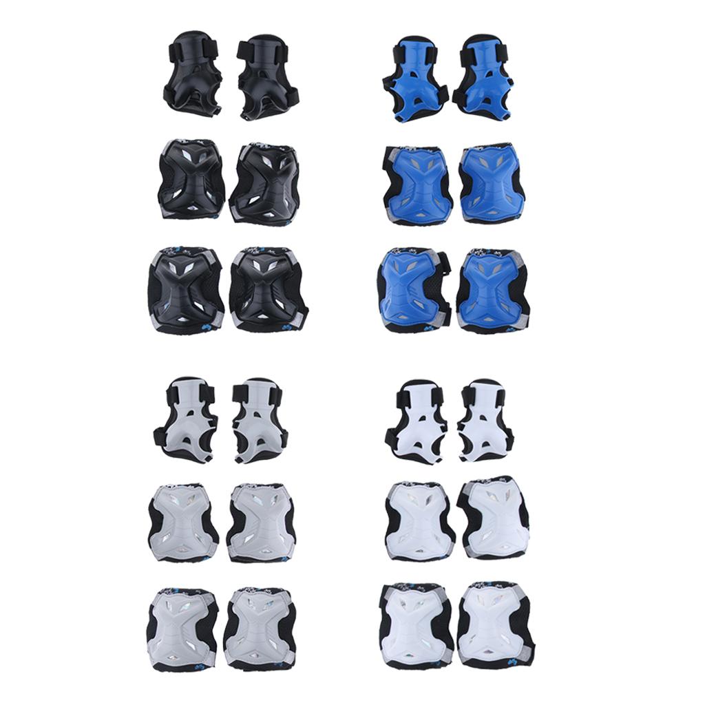 Kids Skate Scooter Cycling Protective Gear Knee Elbow Hand Pads Set Black