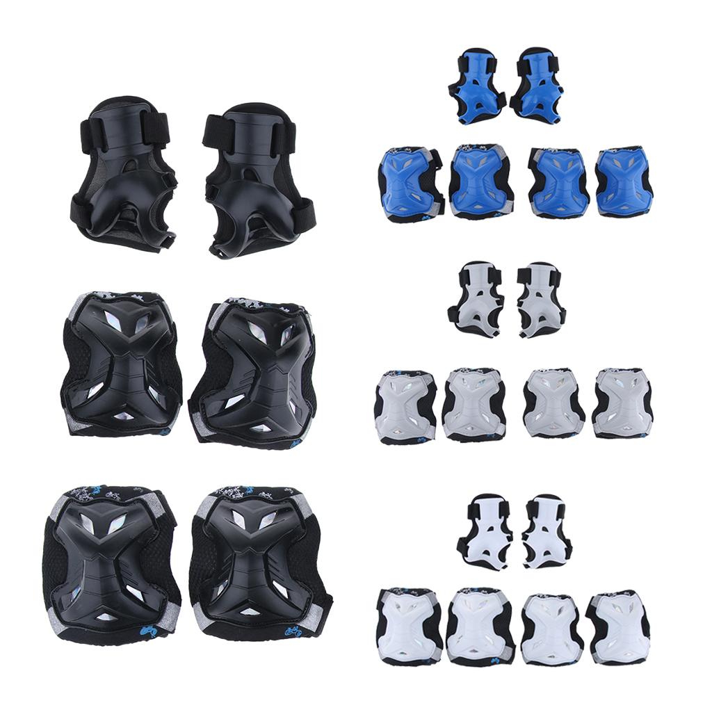 Kids Skate Scooter Cycling Protective Gear Knee Elbow Hand Pads Set Black