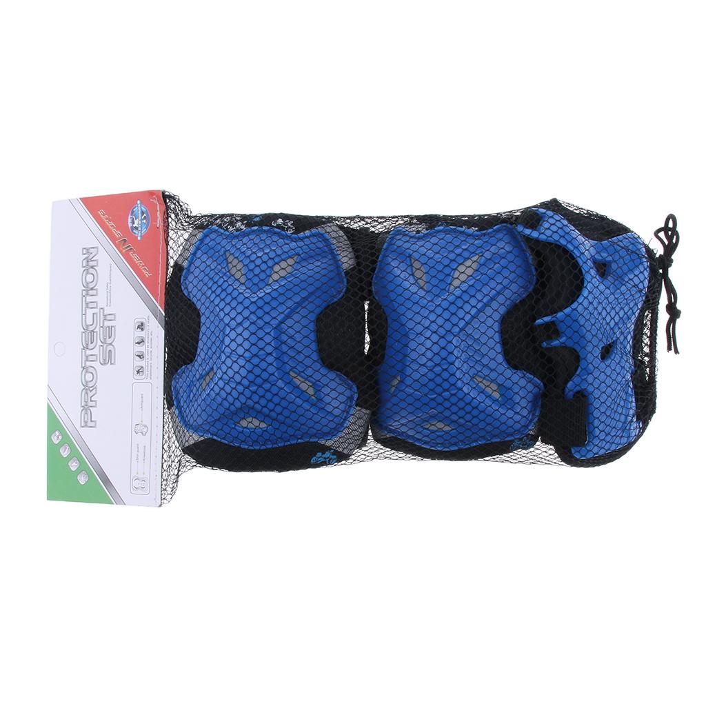 Kids Skate Scooter Cycling Protective Gear Knee Elbow Hand Pads Set Blue