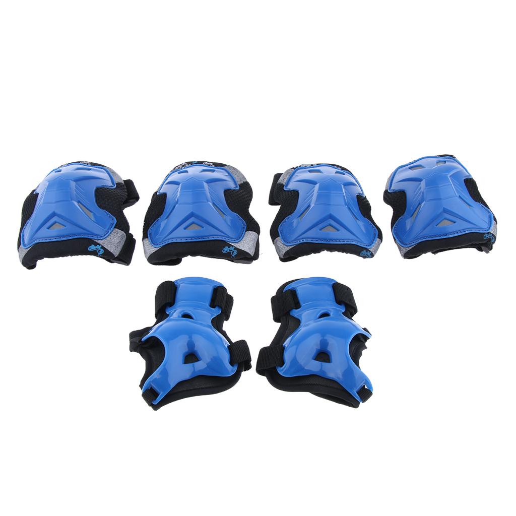 Kids Skate Scooter Cycling Protective Gear Knee Elbow Hand Pads Set Blue