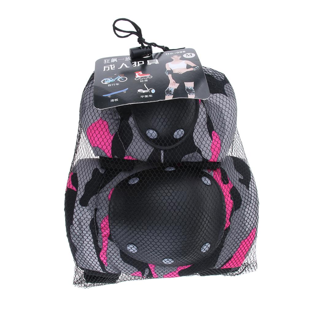 Adult/Child Outdoor Sport Knee Elbow Wrist Pads Guard Fuchsia M