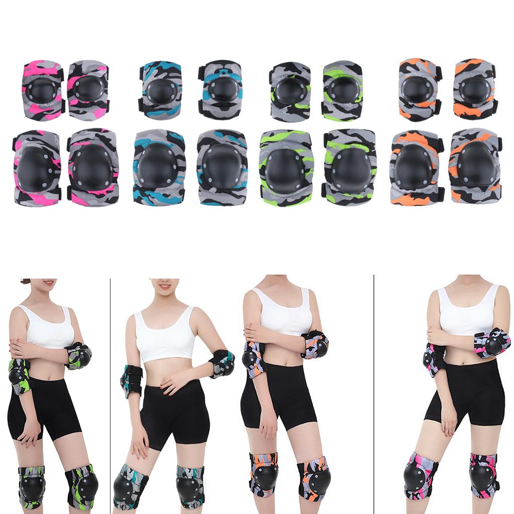Adult/Child Outdoor Sport Knee Elbow Wrist Pads Guard Fuchsia M