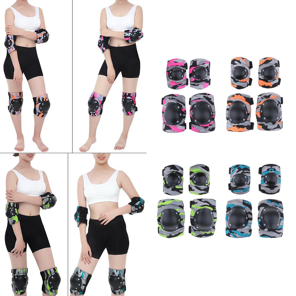 Adult/Child Outdoor Sport Knee Elbow Wrist Pads Guard Fuchsia M