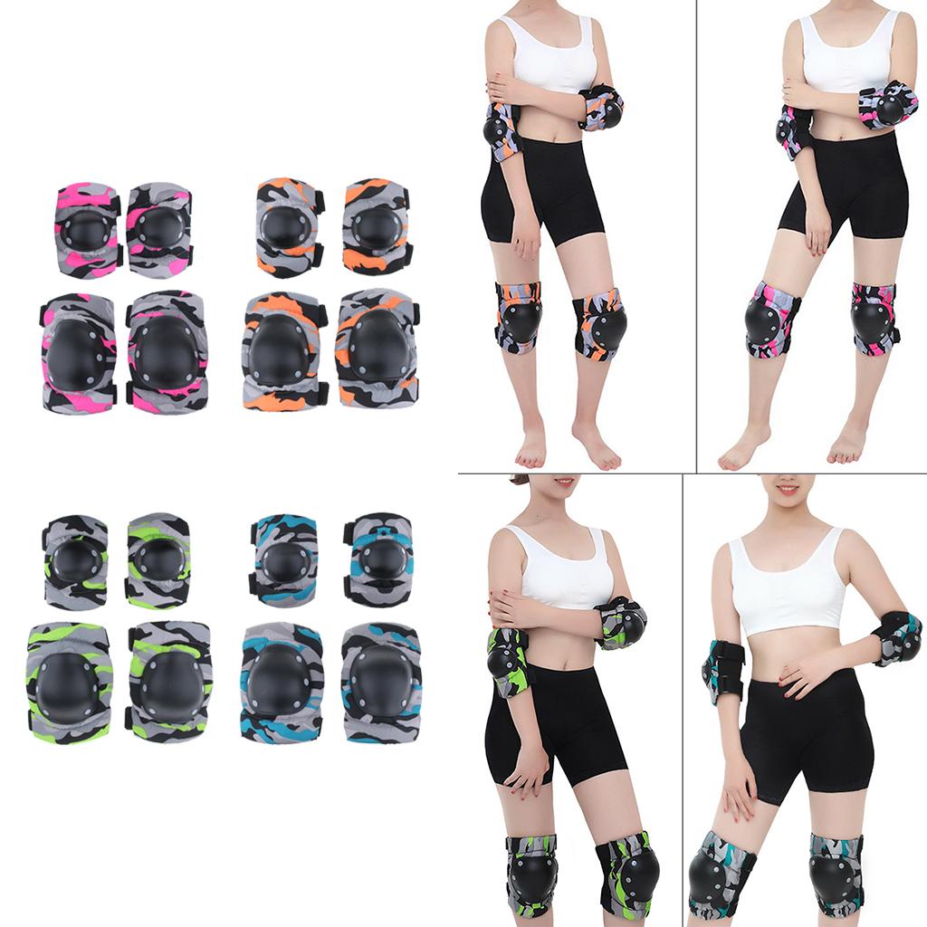 Adult/Child Outdoor Sport Knee Elbow Wrist Pads Guard Fuchsia M