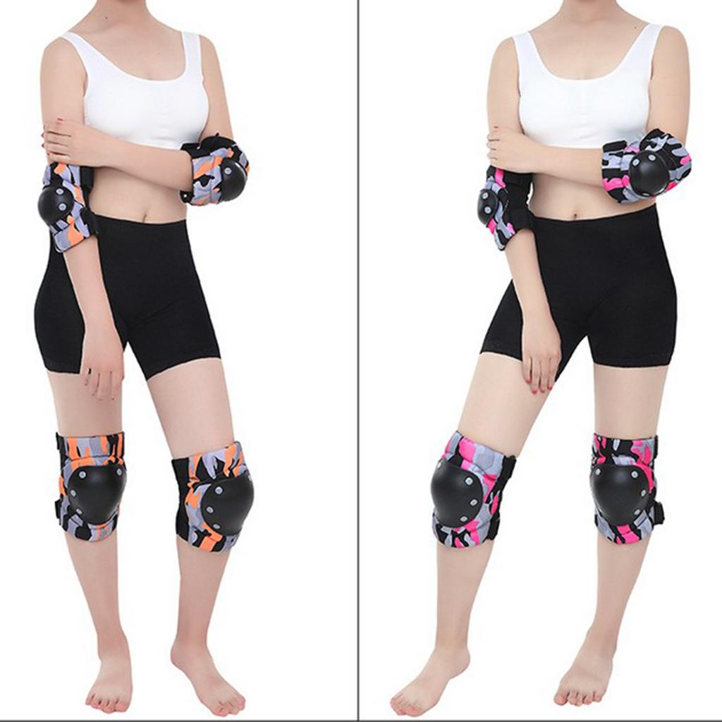 Adult/Child Outdoor Sport Knee Elbow Wrist Pads Guard Fuchsia M