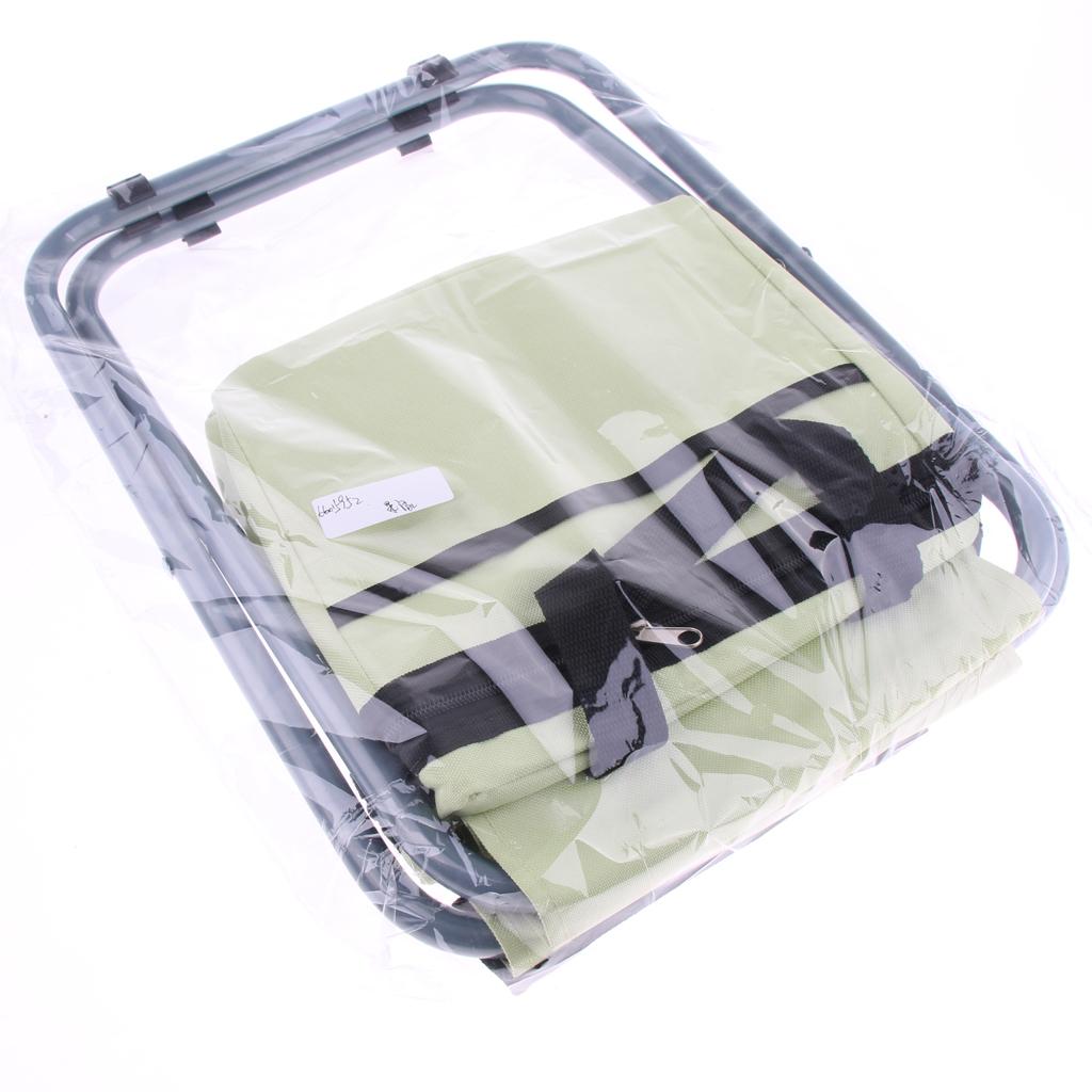 Folding Camping Stool Camping Seat Backpack with Cooler Bag Fruit Green
