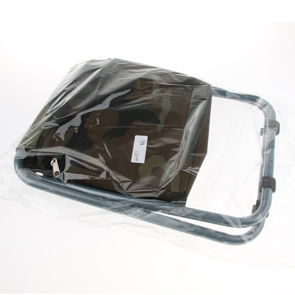Folding Camping Stool Camping Seat Backpack with Cooler Bag Camouflage