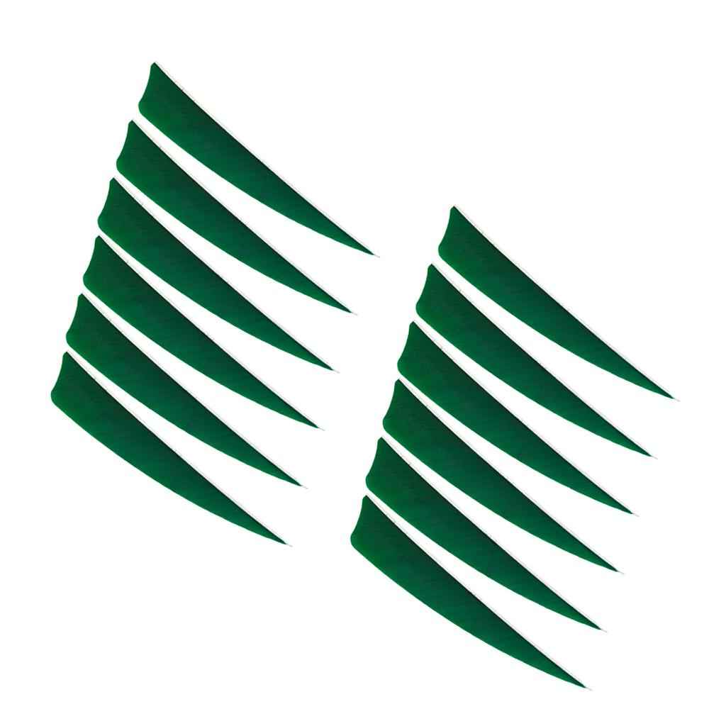 12 Pieces 4 Inch Archery Arrow Feathers Fletchings Vanes Green