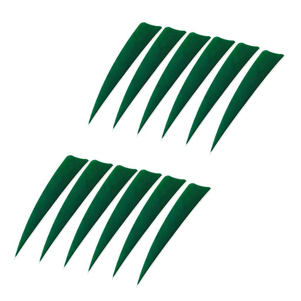 12 Pieces 4 Inch Archery Arrow Feathers Fletchings Vanes Green