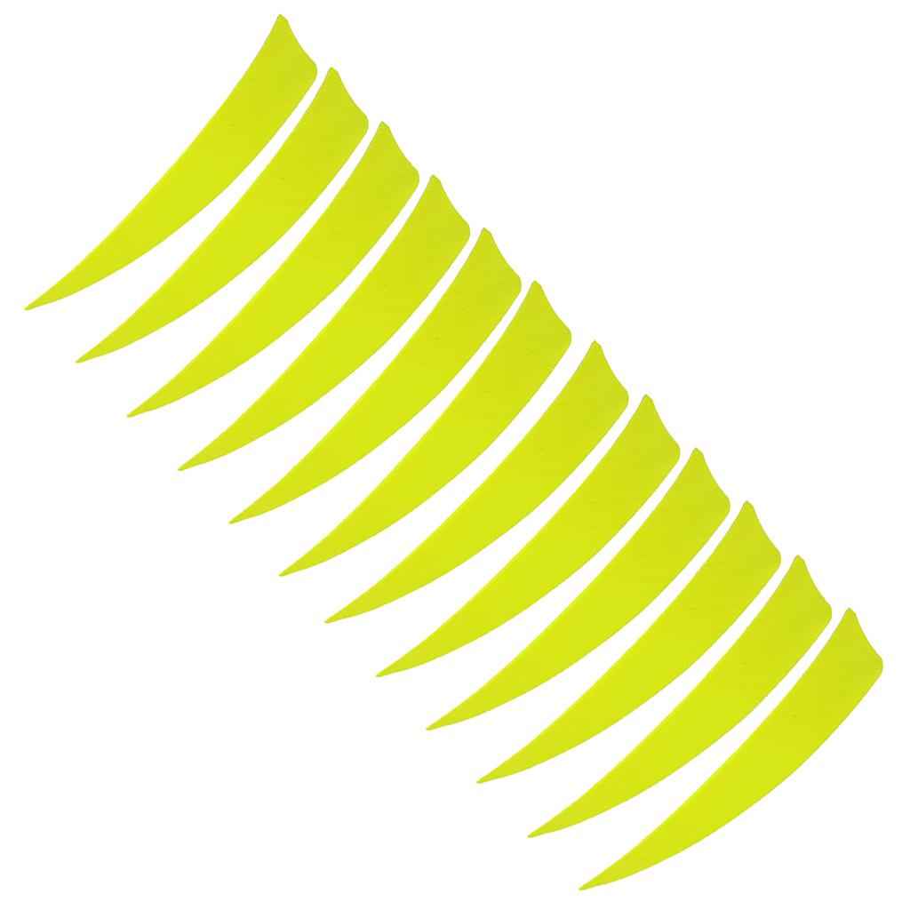 12 Pieces 4 Inch Archery Arrow Feathers Fletchings Vanes Fluorescent Yellow
