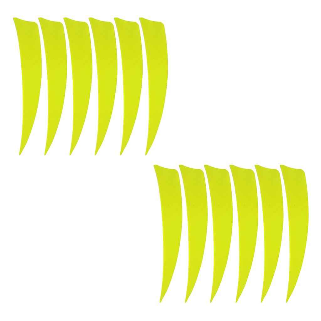 12 Pieces 4 Inch Archery Arrow Feathers Fletchings Vanes Fluorescent Yellow
