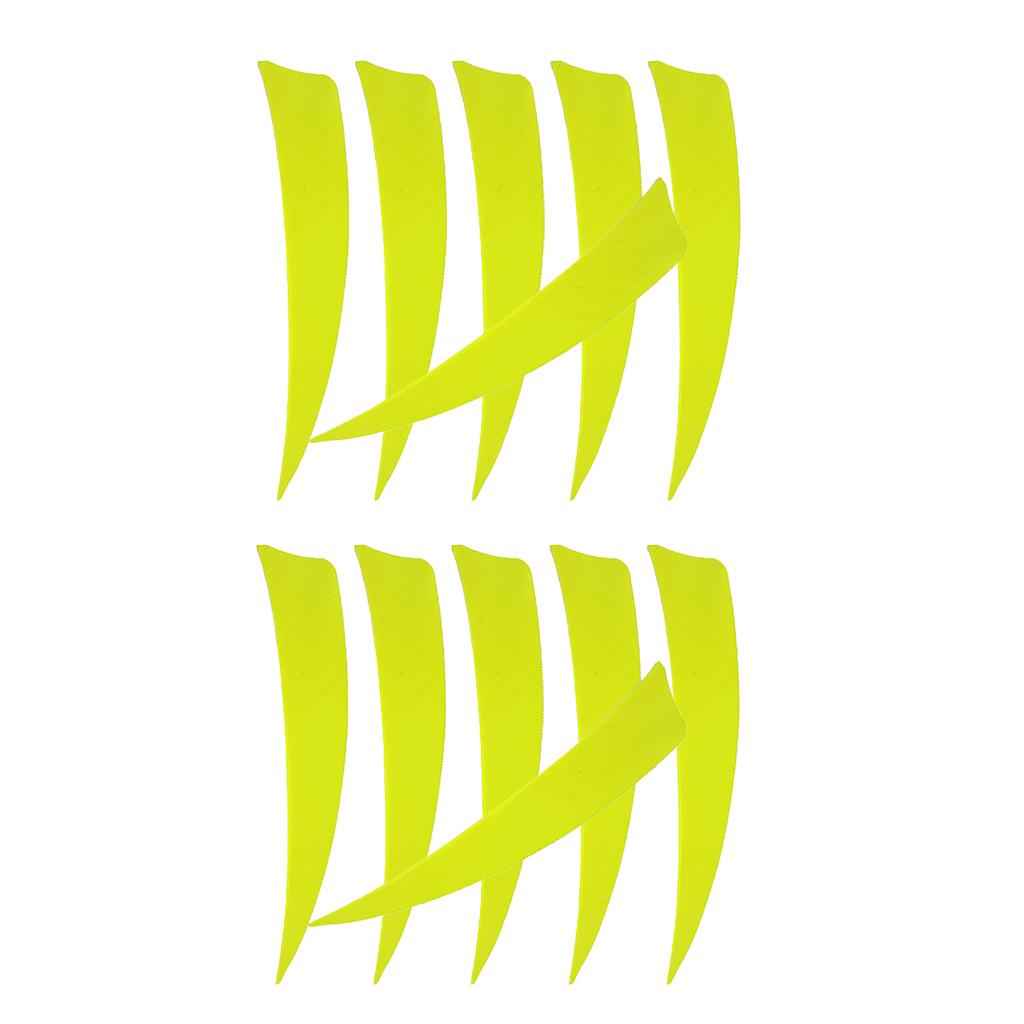 12 Pieces 4 Inch Archery Arrow Feathers Fletchings Vanes Fluorescent Yellow