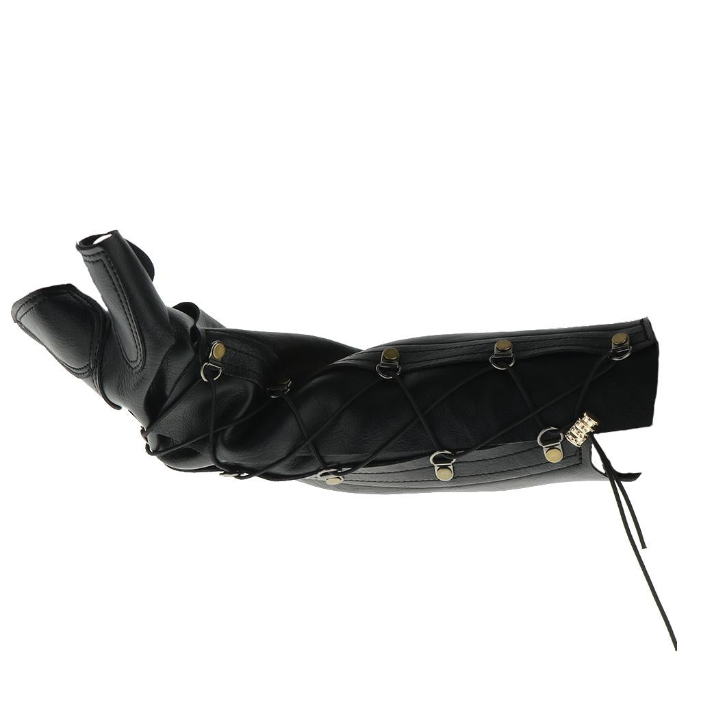 Adjustable Archery Protective Gear Arm Guard Finger Glove for Left Hand