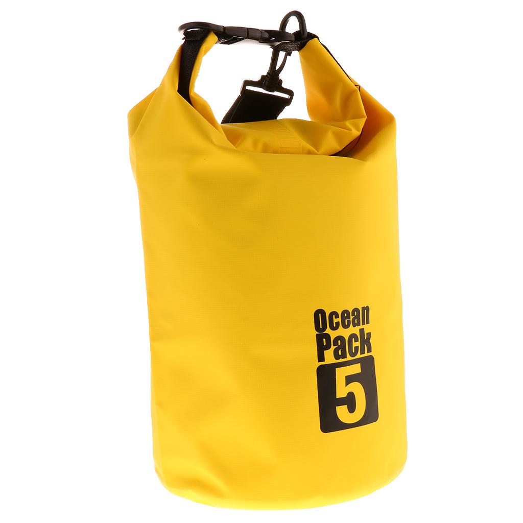 Waterproof   Bag Backpack Beach Bucket Rafting Kayaking   Sack Yellow