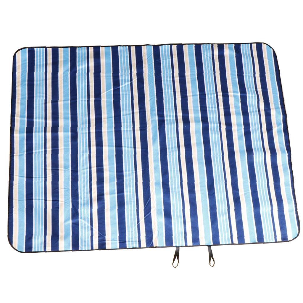 Outdoor Picnic Blanket Mat Waterproof Beach Blanket 200x150CM Blue Stripe
