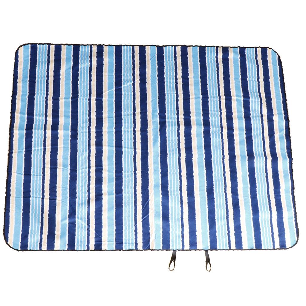 Outdoor Picnic Blanket Mat Waterproof Beach Blanket 200x150CM Blue Stripe