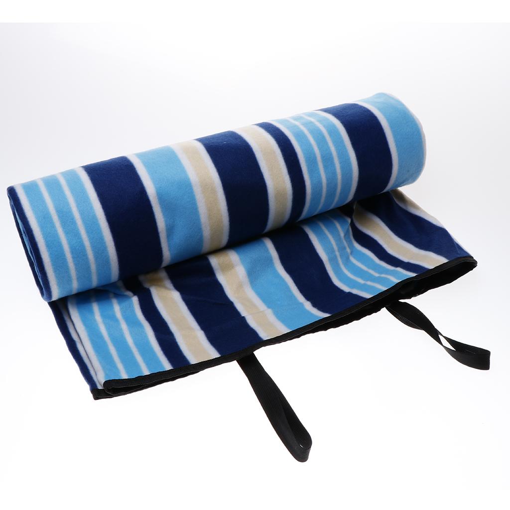 Outdoor Picnic Blanket Mat Waterproof Beach Blanket 200x150CM Blue Stripe