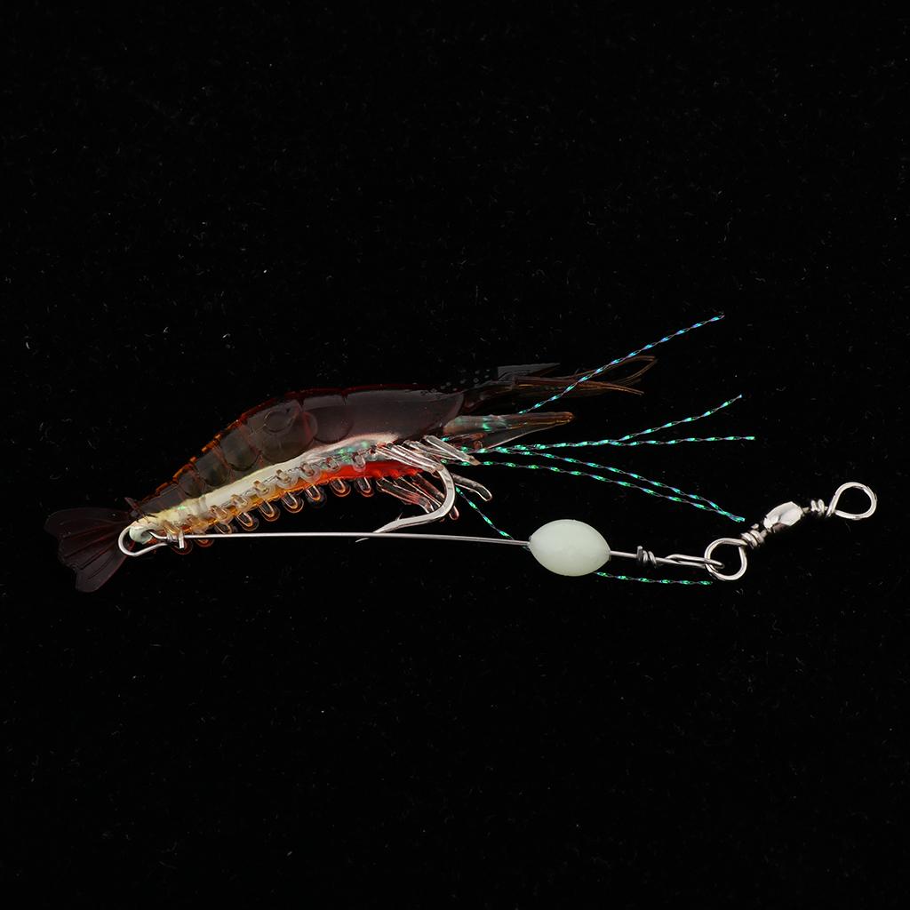 2xFishing Lures Crankbaits Minnow Shrimp Prawn Baits Red Yellow