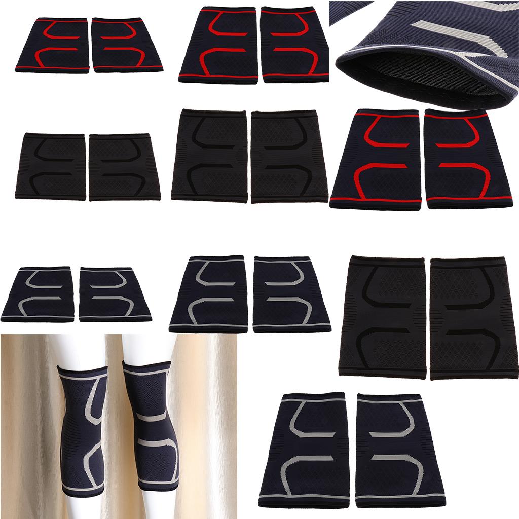Nylon Compression Knee Sleeves Brace Support for Outdoor Sports Black M