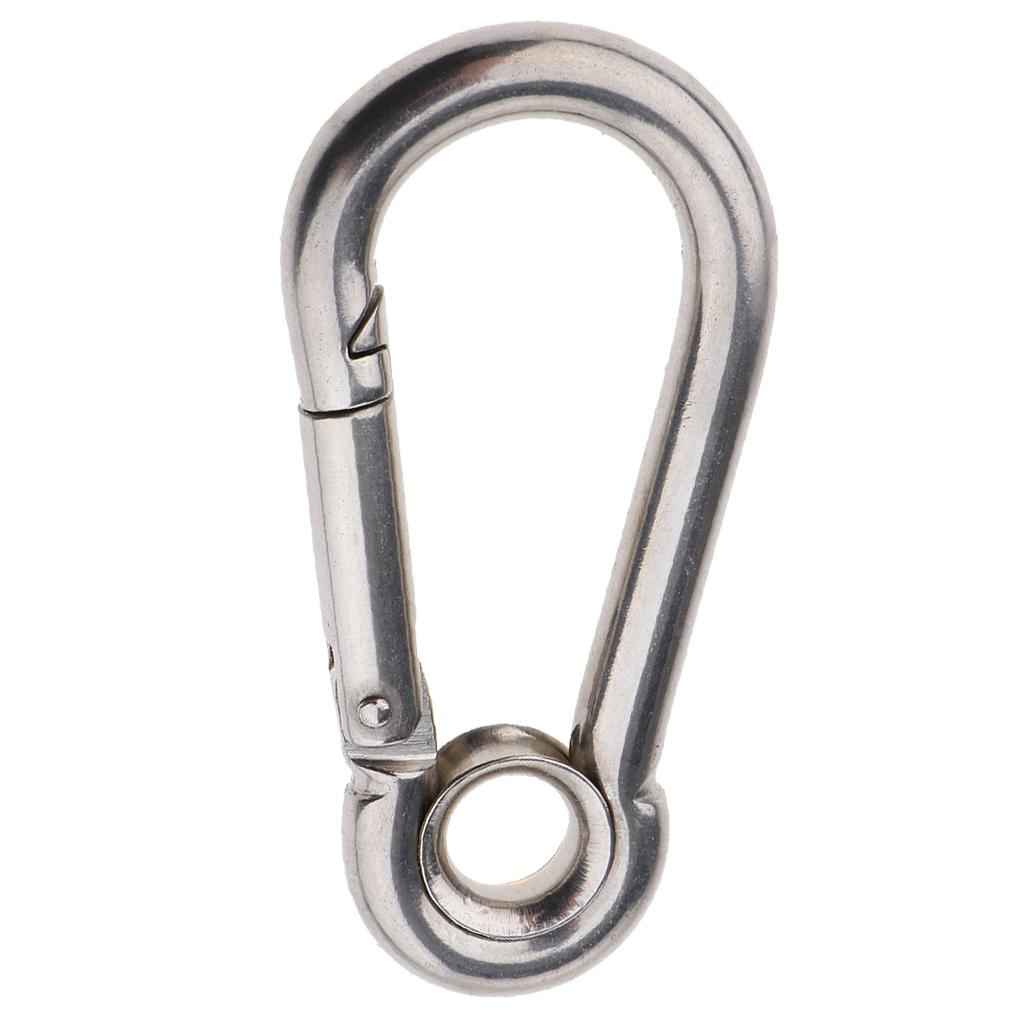 Spring Snap Hook Stainless Steel Clip Keychain Carabiner for Camping Hiking 40x20mm