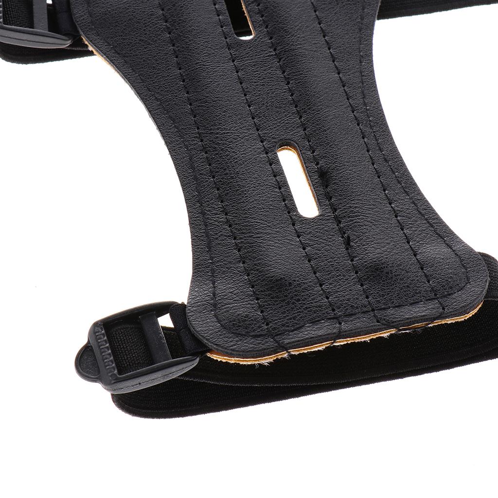 3xAdjustable Archery Armguard 3-Strap Forearm Guard Protector Black
