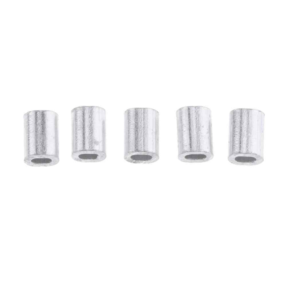 100Pcs Aluminium Fishing Crimps Double Barrel Crimp Sleeves 1mm
