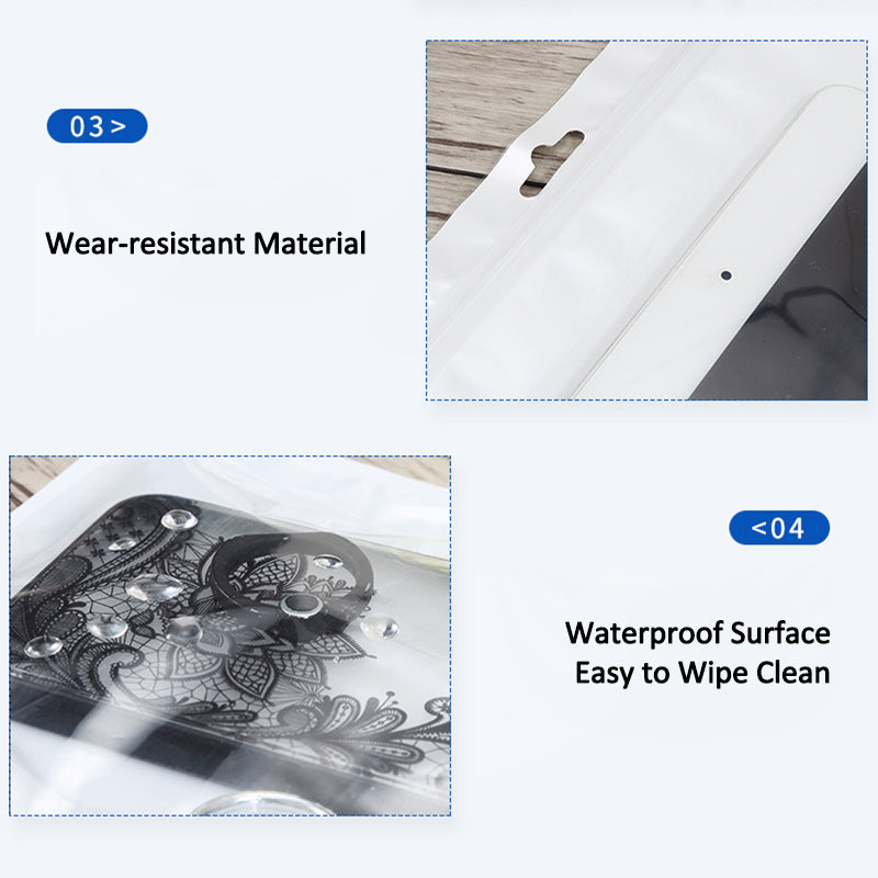 MX-030 100Pcs 10x18cm Clear Sealing Bags 12C Pearl Film Pouches for Phone Accessories (BPA-free, No FDA Certification)