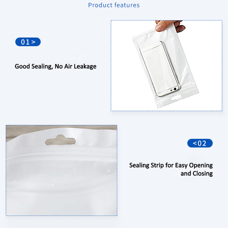 MX-030 100Pcs 16x8.5cm 12C Self-Sealing Storage Bag Pearl Film Clear Ziplock Container Pouches