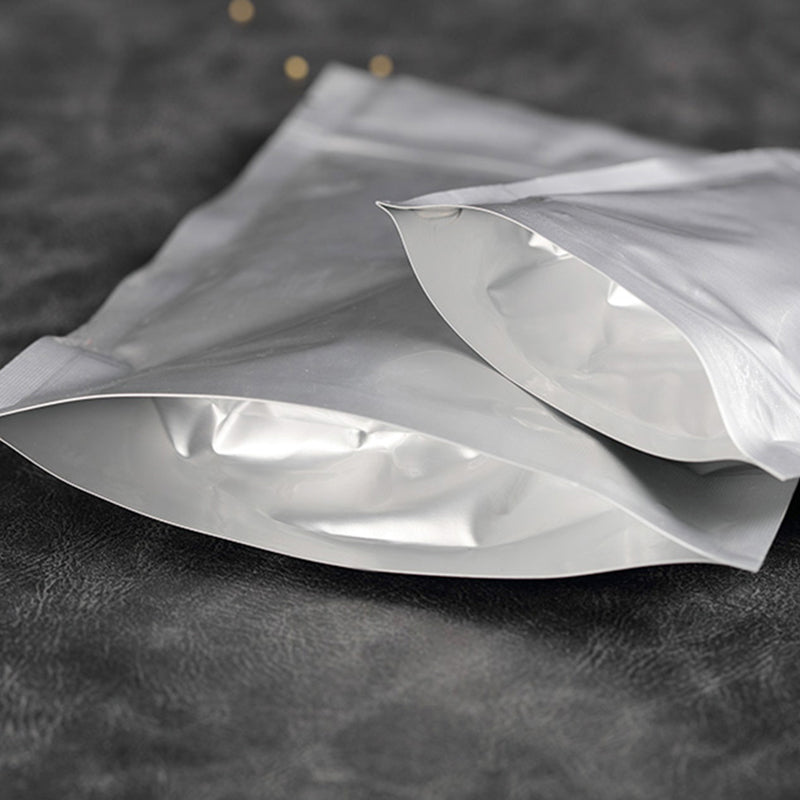 MX-013 100Pcs Pure Aluminum Foil Bags 18x26cm+4.5cm 20C Thick Packaging Pouch Bag Resealable (No FDA, BPA-Free)