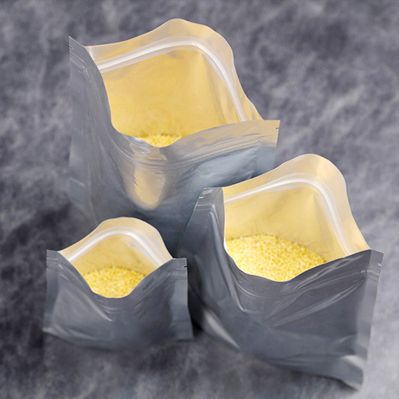 MX-013 100Pcs 14x22cm+4cm Zipper Sealing Bags 20C Aluminum Foil Storage Pouches (BPA-free, No FDA Certification)