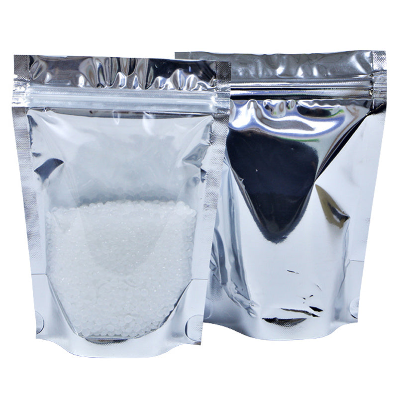 MX-009 100Pcs 12x17cm+4cm 16C Resealable Lock Seal Storage Bags Clear Front Aluminium Foil Bags (BPA-free, No FDA Certification)