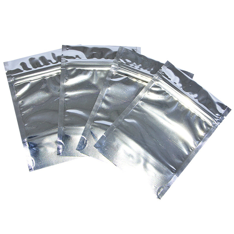 MX-009 100Pcs 12x17cm+4cm 16C Resealable Lock Seal Storage Bags Clear Front Aluminium Foil Bags (BPA-free, No FDA Certification)