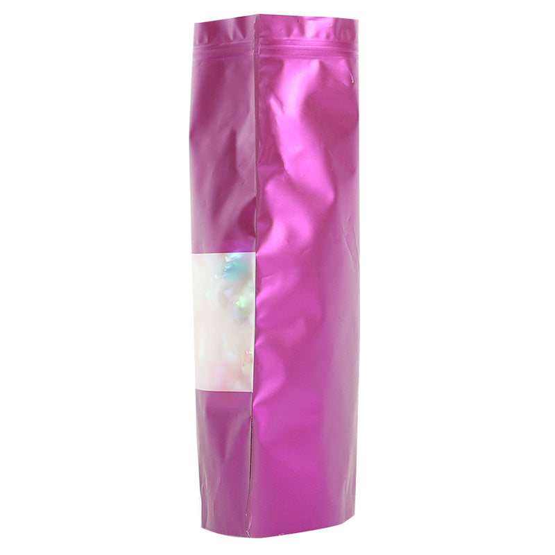 MX-104 100Pcs 20x30cm+5cm Food Stand-Up Bags with Clear Window Colorful 20C Self-Sealing Storage Bag - Purple