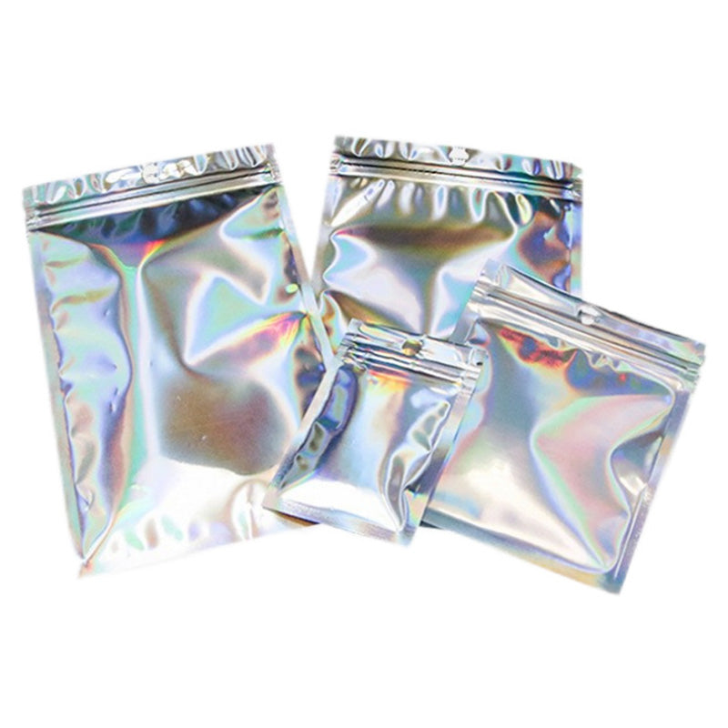 MX-101 100Pcs 20x30cm Self Seal Laser Zipped Bags 14C Clear Front Packaging Bags (No FDA, BPA-Free)