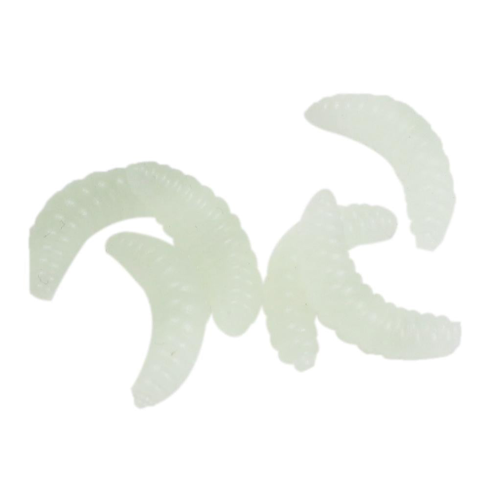 4x100 Pieces/Set Fishing Soft Grub Worm Bread Bug Maggots Lures Baits Luminous