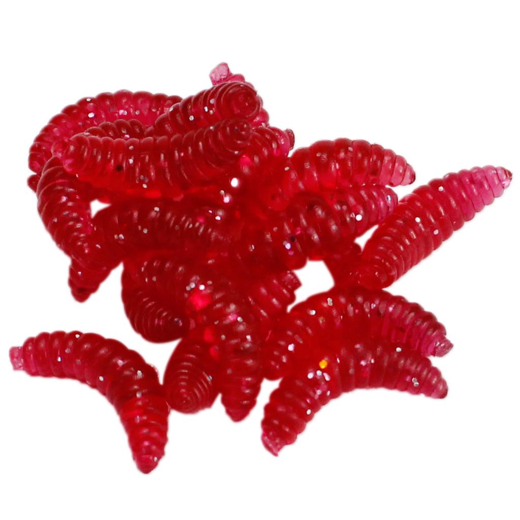 4x100 Pieces/Set Fishing Soft Grub Worm Bread Bug Maggots Lures Baits Red