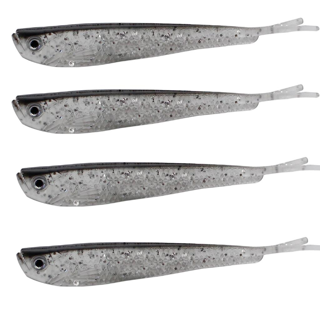 4x10 Pieces Artificial Soft Fishing Lures Baits Lifelike Fish Swimbaits 7.5cm